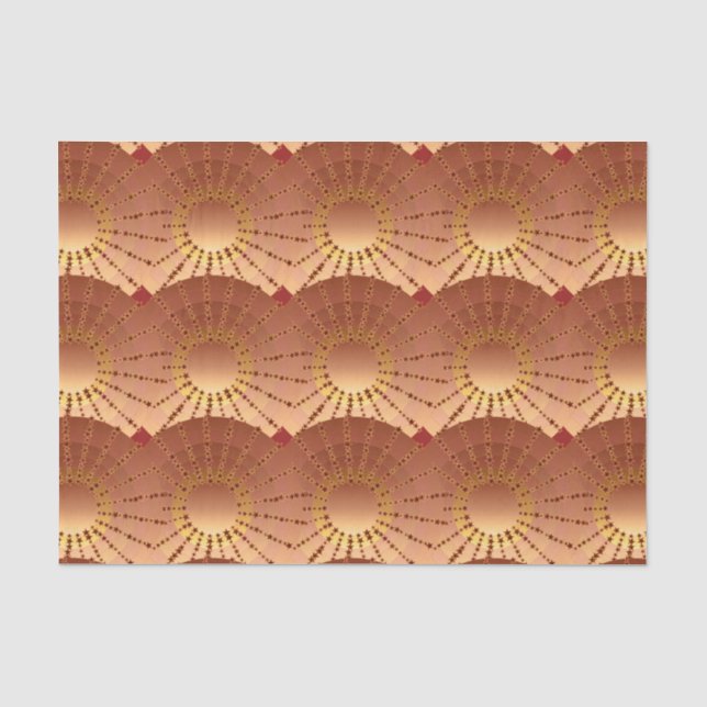 Papel De Seda Mandala com Estrelas - gradiente de cetim de cobre (Frente )