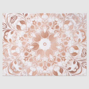 Papel De Seda Mandala floral Dourado cor-de-rosa