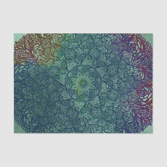 Papel De Seda Mandala Nature Floral Flower Mandalas (Frente )