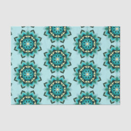 Papel De Seda Mandala Padrão 02 em aqua