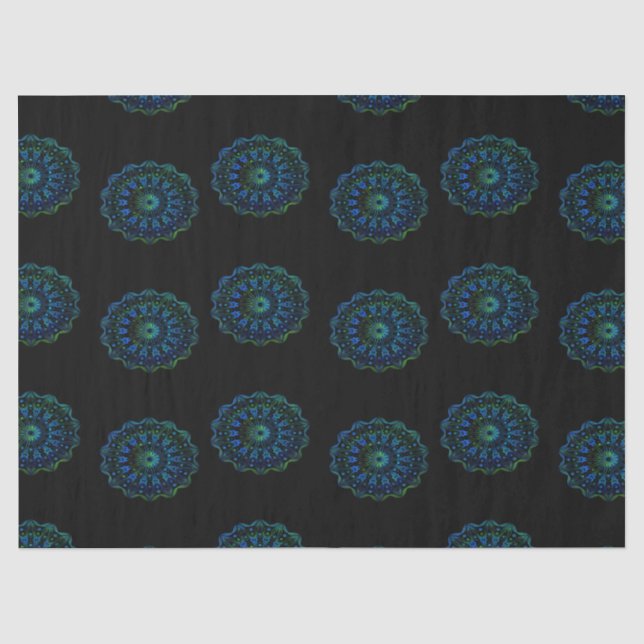 Papel De Seda Mandala verde-azulada (Frente )