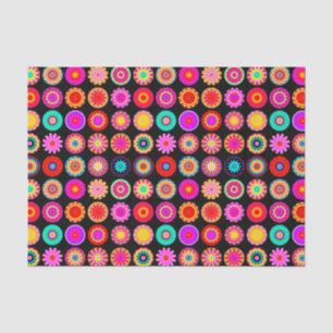 Papel De Seda Mandalas coloridas - no preto