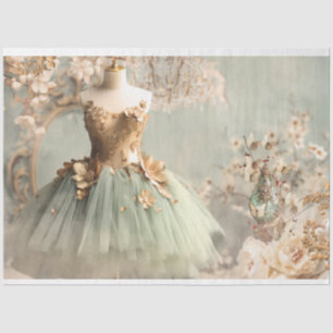 Papel De Seda Manequim Vintage, Tutu Verde Menta, Shabby Chic