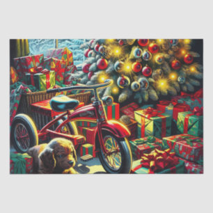 Papel De Seda Manhã de Natal Nostálgica, antiga