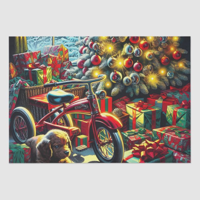 Papel De Seda Manhã de Natal Nostálgica, antiga (Frente )