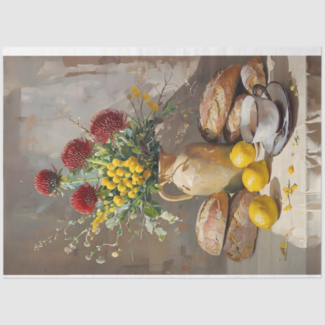 Papel De Seda Manning Tea australiana - Nativos Decoupage Paper (Frente )