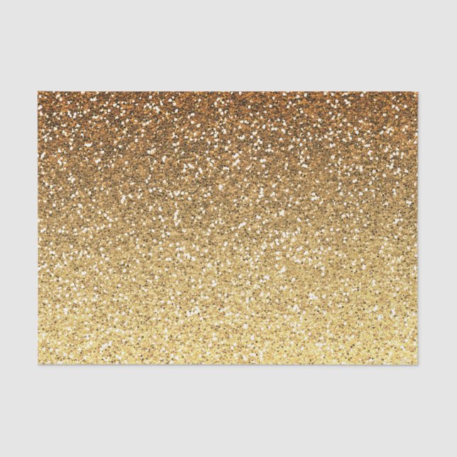 Papel De Seda Mânre de Glitter de Faux Dourado (Frente )
