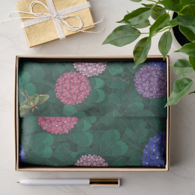 Papel de Seda Mantis da Meia-Noite e Mariposa Luna (Presente)