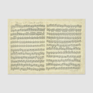Papel De Seda Manuscrito da música de Bach Partita para o