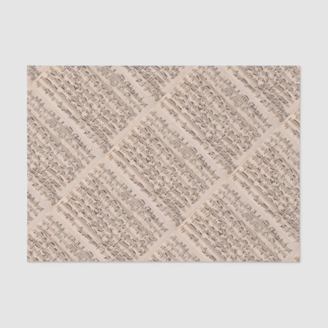 Papel De Seda Manuscrito da música de Brahms (Frente )