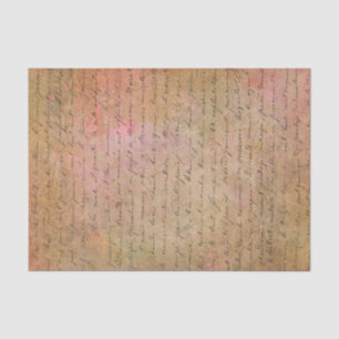 Papel De Seda Manuscrito Manuscrito Manuscrito Dourado Rosa