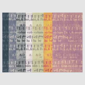 Papel De Seda Manuscritos Multi-coloridos medievais da música