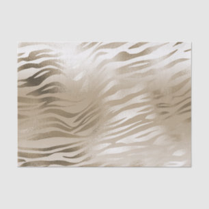 Papel De Seda Mão de Impressão Zebra Dourada e Leopardo