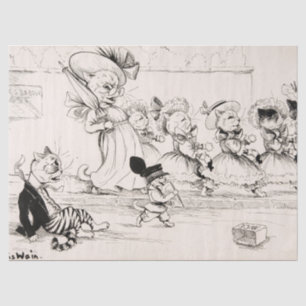 Papel De Seda Mão de obra do amor perdida por Louis Wain