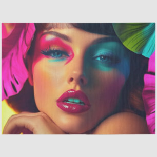 Papel De Seda Mão Vibrante de Desacoplamento Matiz Verde Amarelo