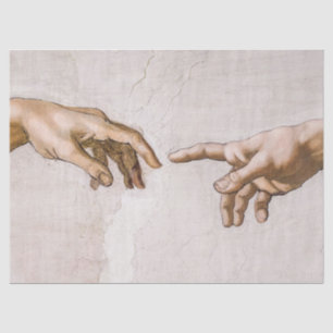 Papel De Seda Mãos de Deus, Pai e Adão, de Michelangelo