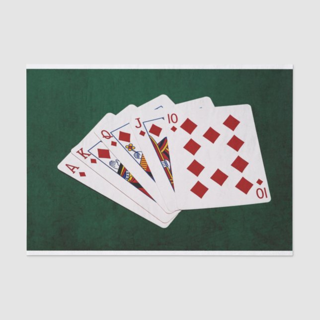 Papel De Seda Mãos-Poker - Royal Flush - Traje de Ouros (Frente )