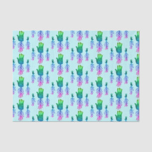 Papel De Seda Mãos Reparadas Presente de Padrão do Arco-Íris Mís