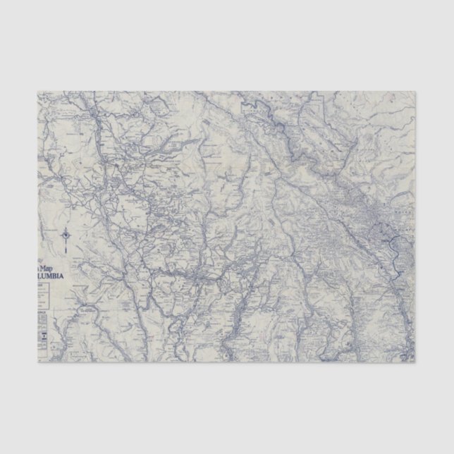 Papel De Seda Mapa 2 das fugas do oficial 1925 de McNally da (Frente )