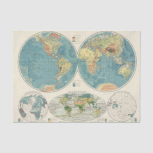 Papel De Seda Mapa 2 do atlas de mundo