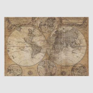 Papel De Seda mapa antigo