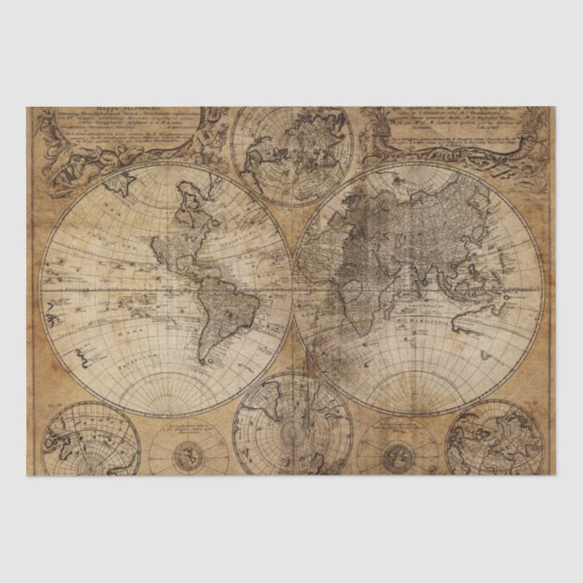 Papel De Seda mapa antigo (Frente )