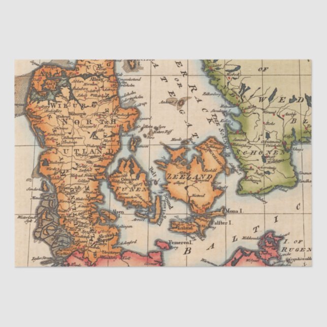 Papel De Seda Mapa antigo antigo inspirado (10) (Frente )