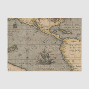 Papel De Seda Mapa antigo antigo inspirado (14) Bagagem
