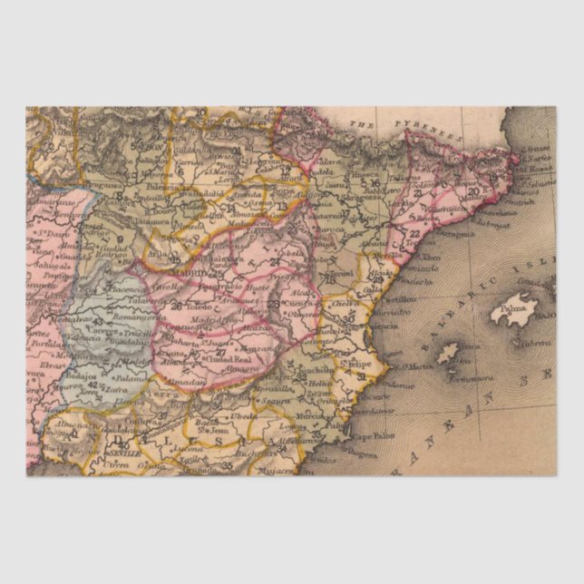 Papel De Seda Mapa antigo antigo inspirado (5) (Frente )