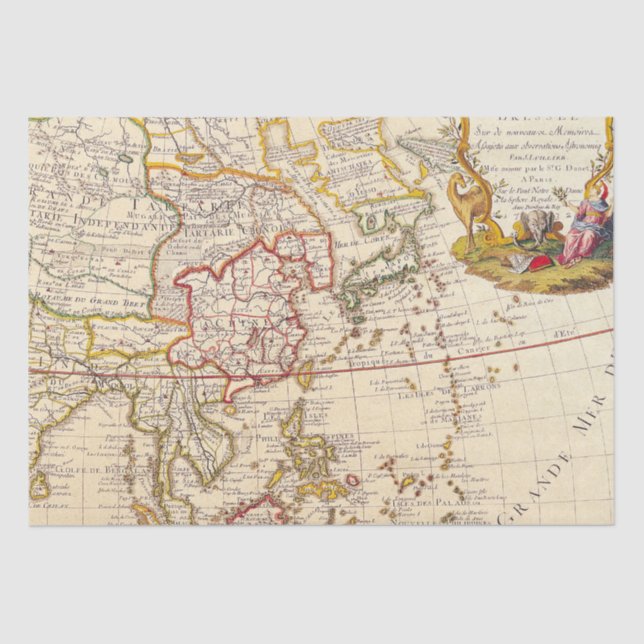 Papel De Seda Mapa antigo antigo inspirado (6) (Frente )