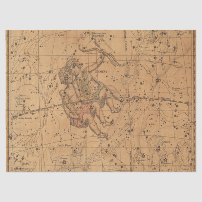 Papel De Seda Mapa antigo da Galáxia Design 1 (Frente )