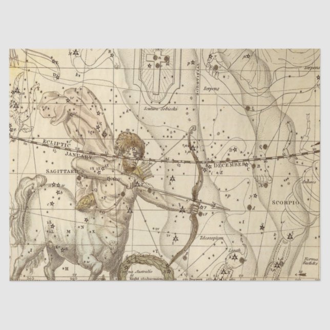 Papel De Seda Mapa antigo da Galáxia Design 6 (Frente )