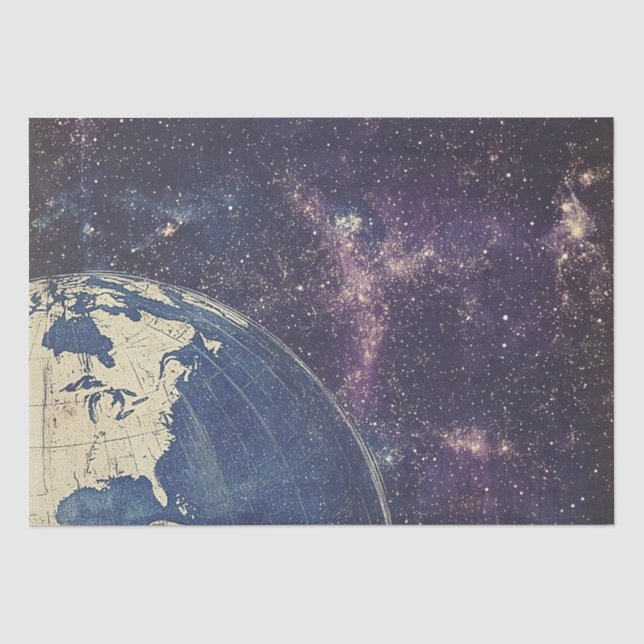 Papel De Seda Mapa Celestial Antigo (Frente )