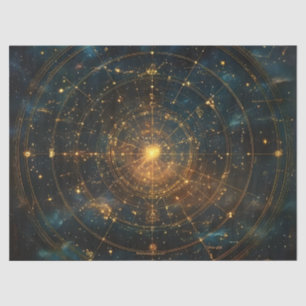 Papel De Seda Mapa Celestial das Estrelas do ouro (3)