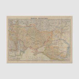 Papel De Seda Mapa da Ucrânia (1918)