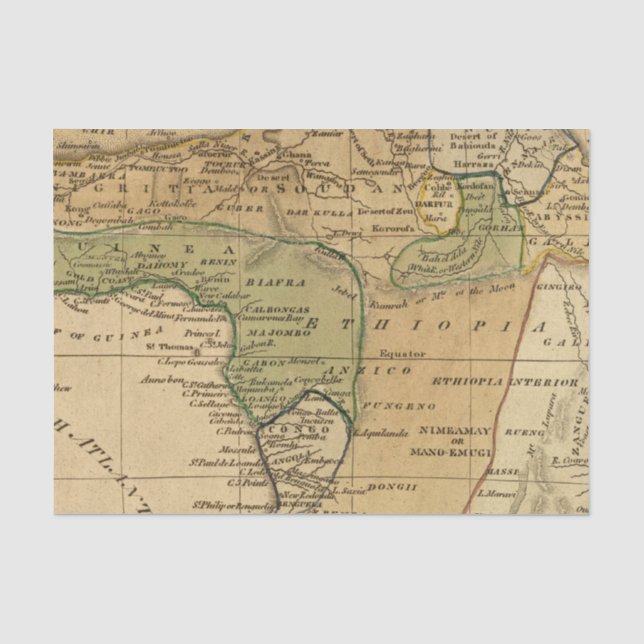 Papel De Seda Mapa de África por Worcester (Frente )
