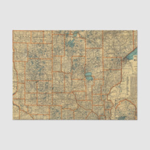 Papel De Seda Mapa de estradas de Minnesota
