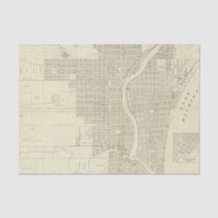 Papel De Seda Mapa de Milwaukee