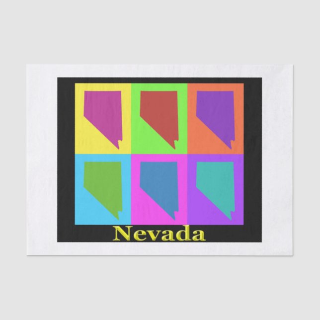 Papel De Seda Mapa de Nevada (Frente )