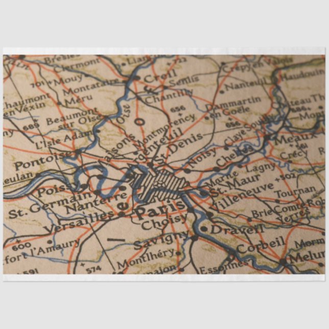 Papel De Seda Mapa de Paris (Frente )