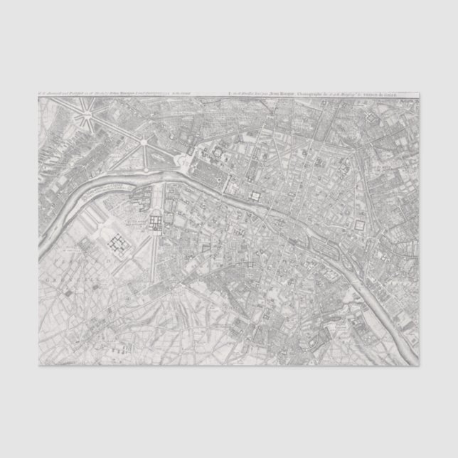 Papel De Seda Mapa de Vintage John Rocque (Frente )
