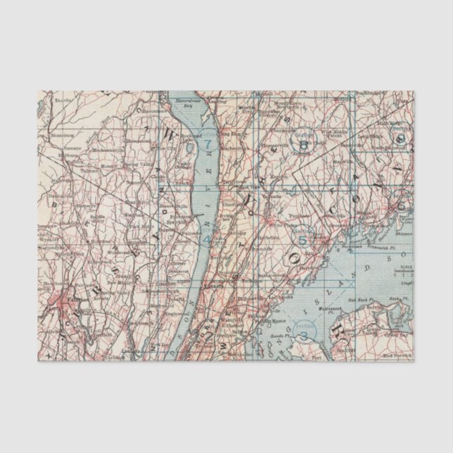 Papel De Seda Mapa de Westchester County, New York (Frente )
