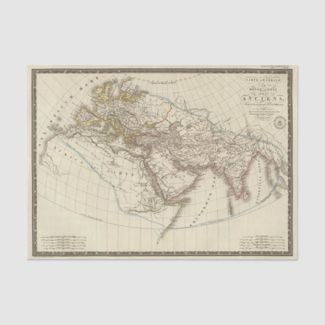 Papel De Seda Mapa do atlas de Paris (Frente )