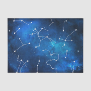 Papel De Seda Mapa do Céu Constelação Amante da Astronomia