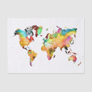 Papel De Seda mapa do mundo