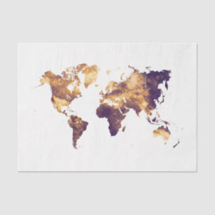 Papel De Seda mapa do mundo