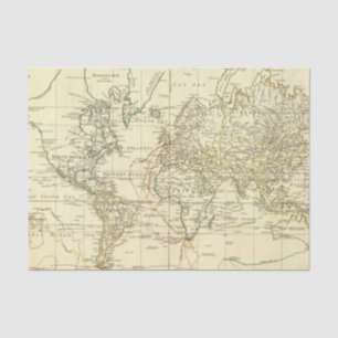 Papel De Seda Mapa do mundo 5