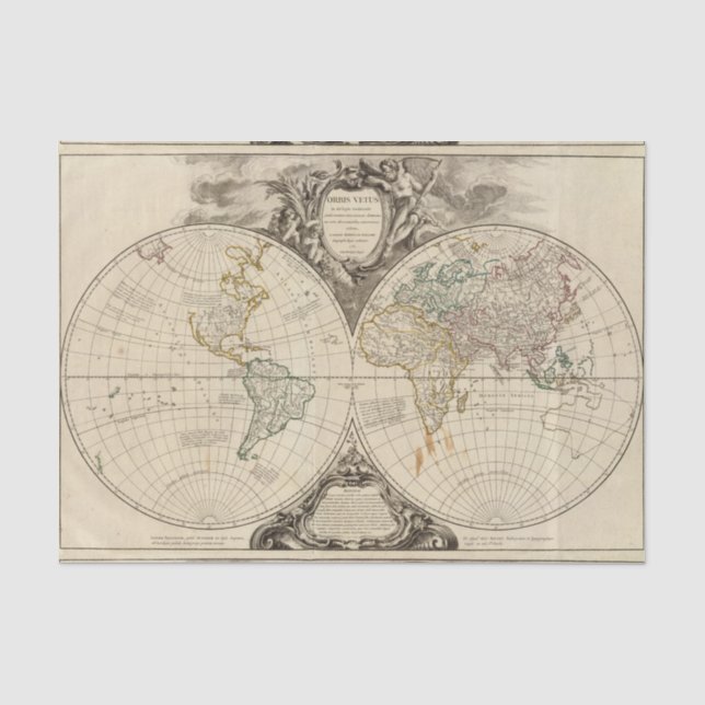 Papel De Seda Mapa do mundo 8 (Frente )