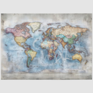Papel De Seda Mapa do Mundo da Desvinculação
