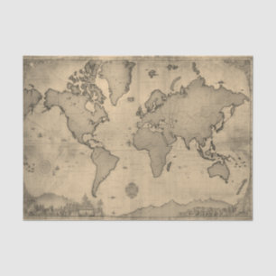 Papel De Seda Mapa do Velho Mundo